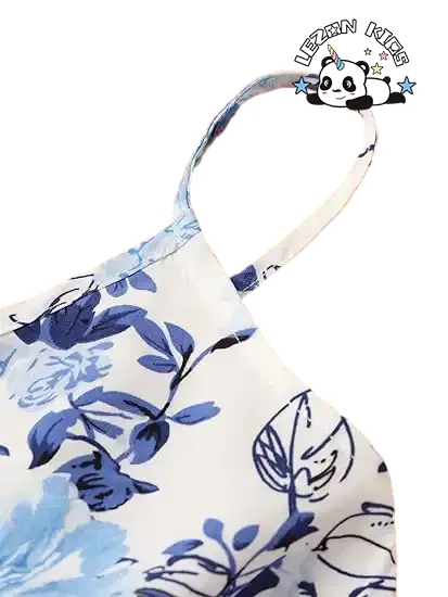 LEZONKIDS - High Quality Floral Print Sleeveless Summer Beach Casual Sundress A-line Mini Dresses